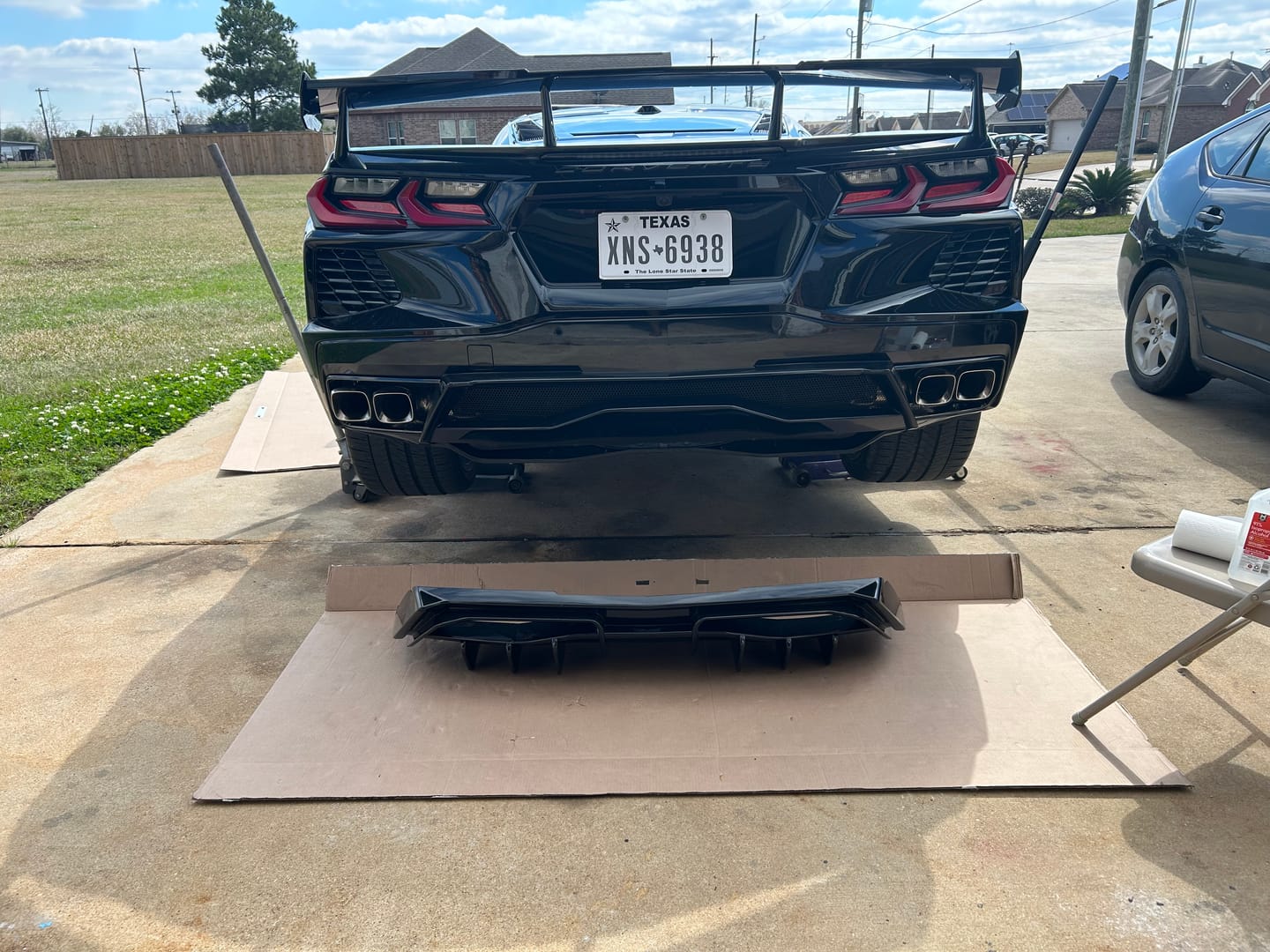 Customer photo review of Corvette C8 Rear Bumper Add-On Diffuser Splitter Lip