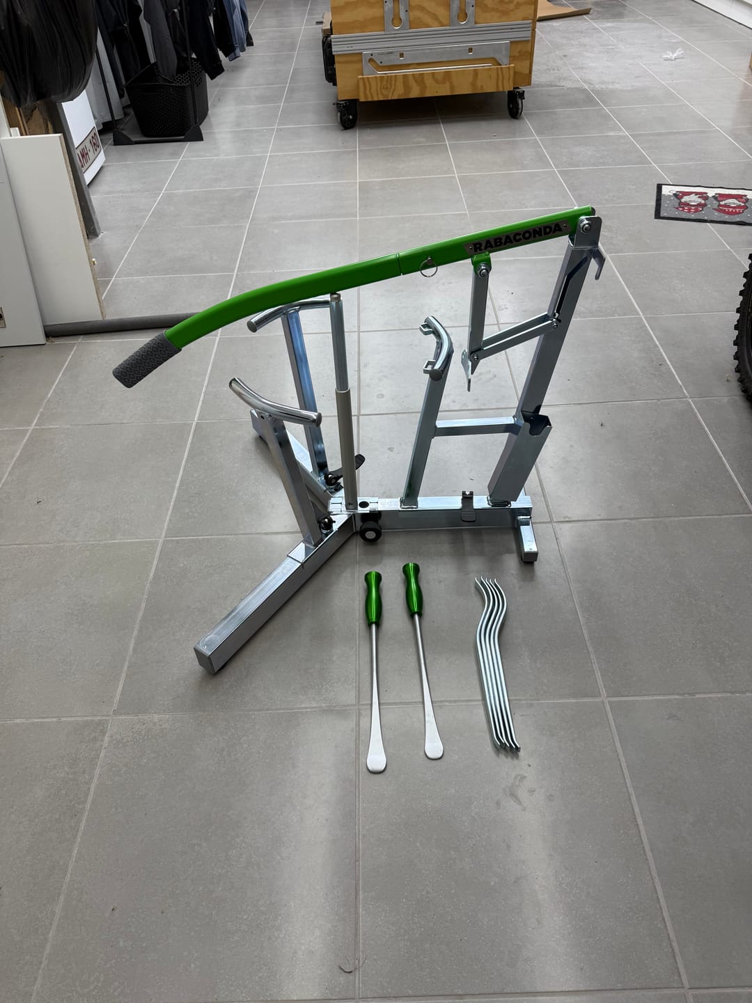Customer photo review of Rabaconda Dirt Bike Tire Changer