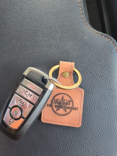 Customer photo review of Personalized Leather Keychain
