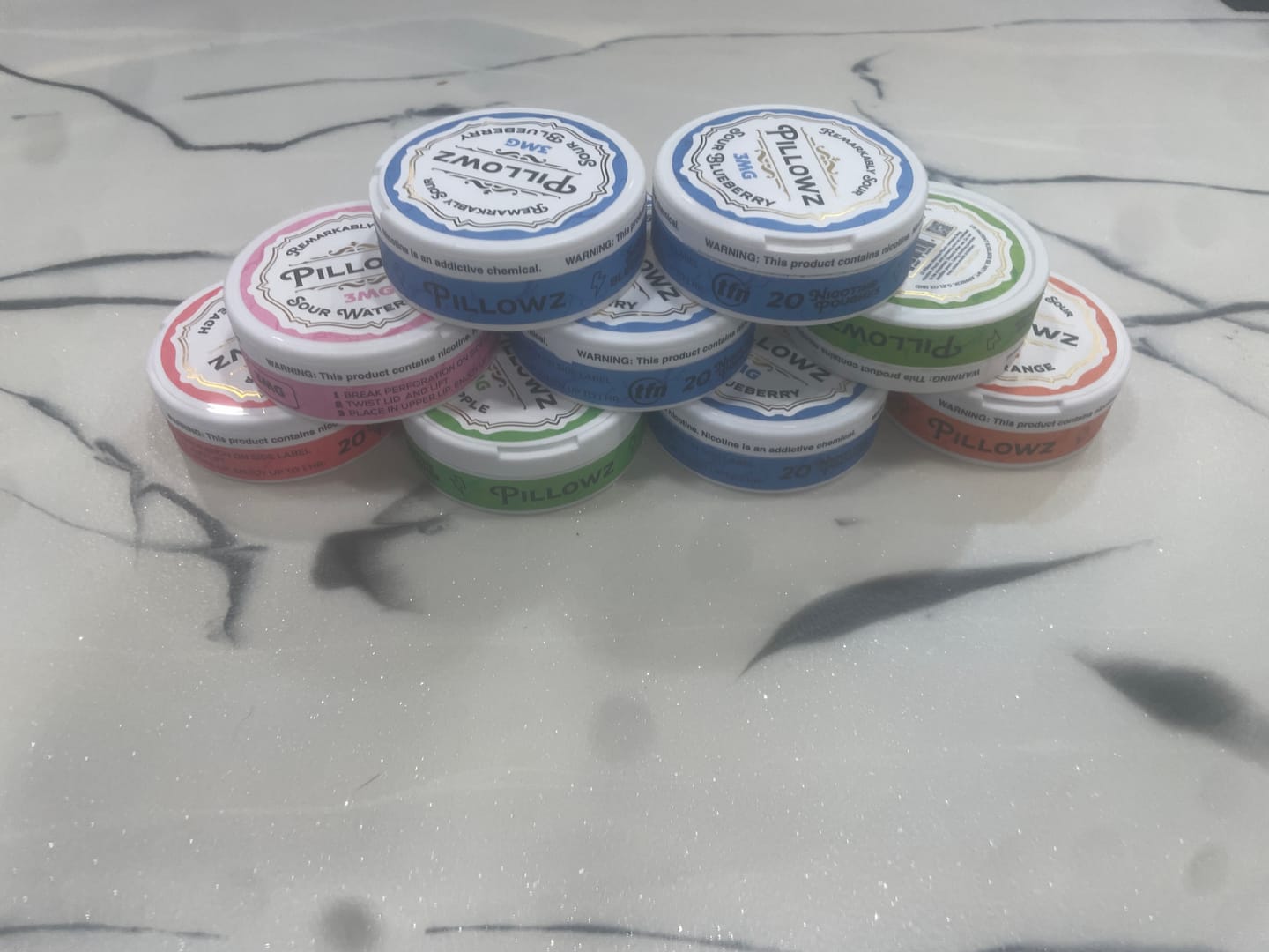 Customer photo review of Sour Pouches 5-Can Multi Flavor Pack