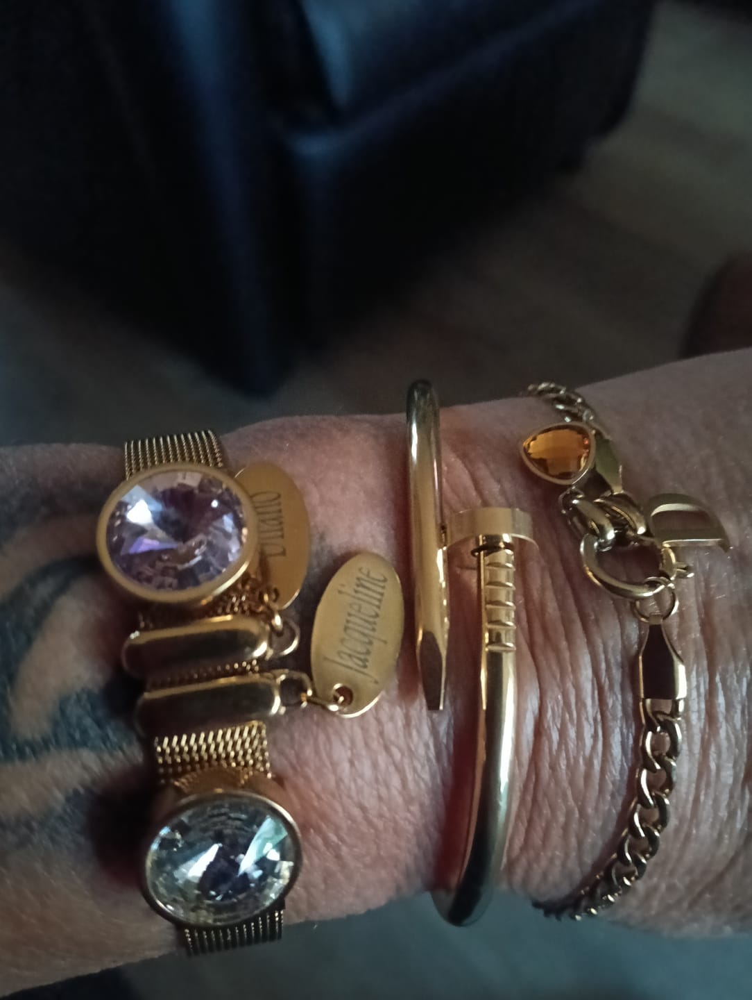 Customer photo review of Letter charm gold