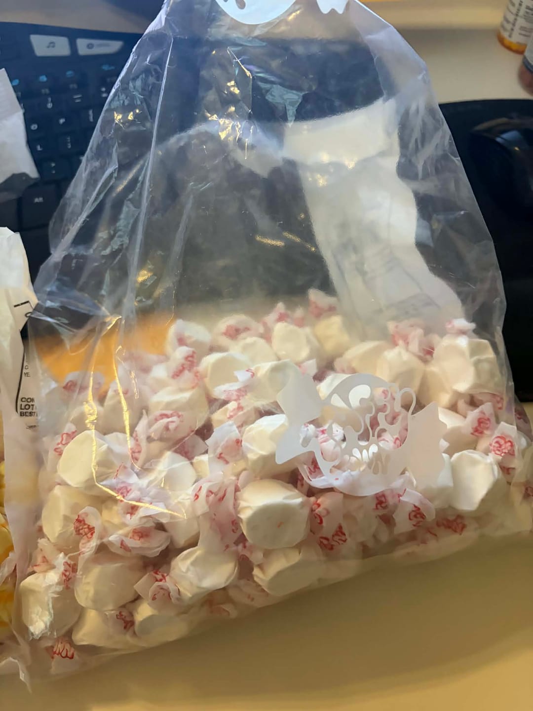 Customer photo review of White Vanilla Salt Water Taffy 2.5LBS