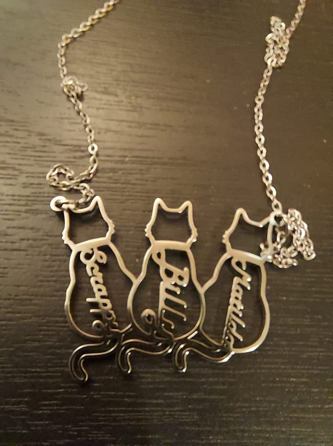 Customer photo review of Collar personalizado con nombre de gato