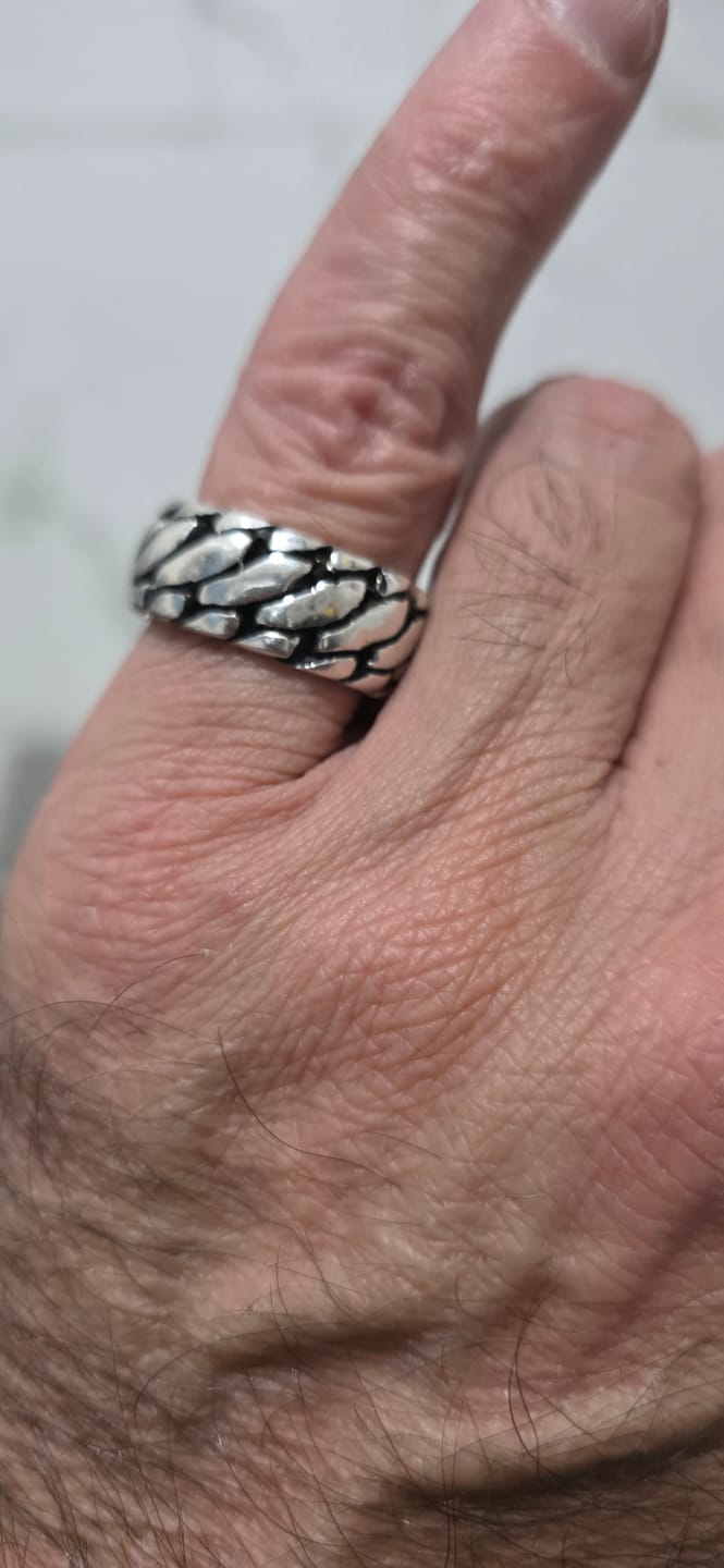 Customer photo review of טבעת כסף לגבר - SILVER TIRE