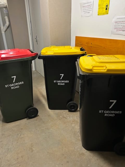 Customer photo review of Wheelie Bin Street Name & Number Sticker
