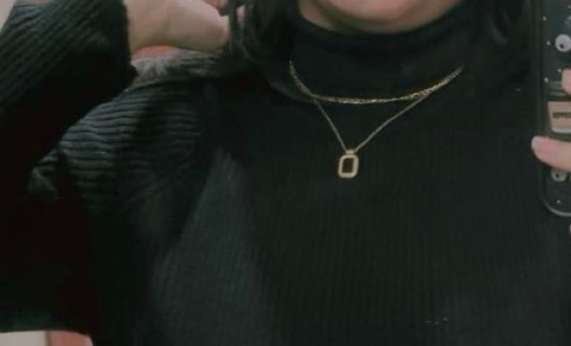 Customer photo review of Black Onyx Two Layer Necklace
