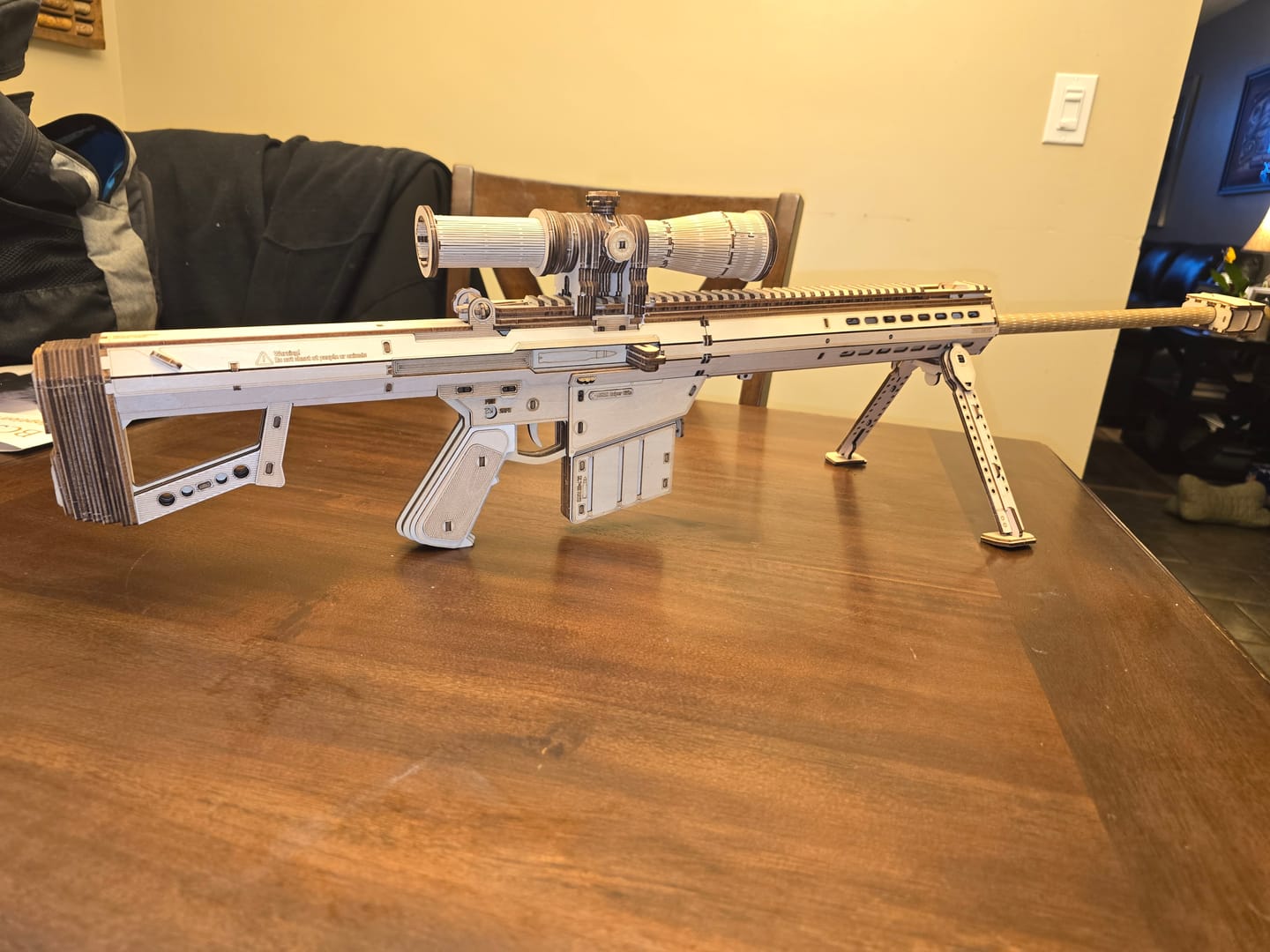 Customer photo review of Rokrgeek Barrett M82A1 3D Wooden Gun Model