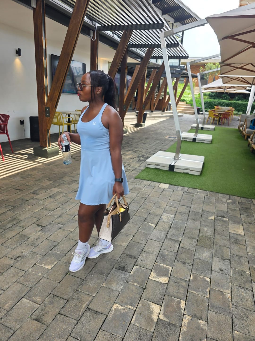 Customer photo review of One-Piece Activewear Dress with Stretchy Built-In Shorts & Bra