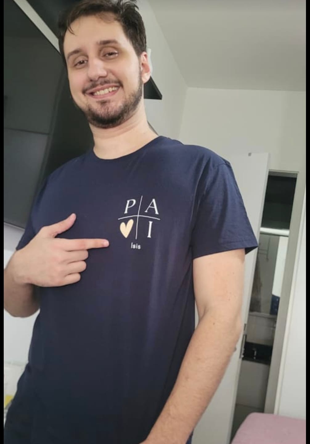 Customer photo review of Camiseta Personalizada PAI MINIMALISTA - Algodão Peruano