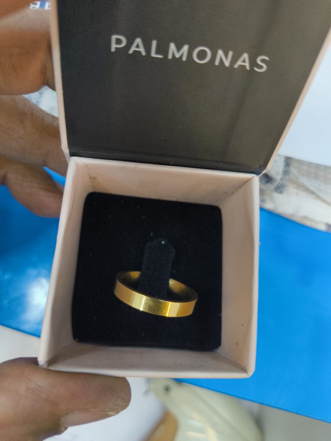 Customer photo review of Vintage Gold Band Ring