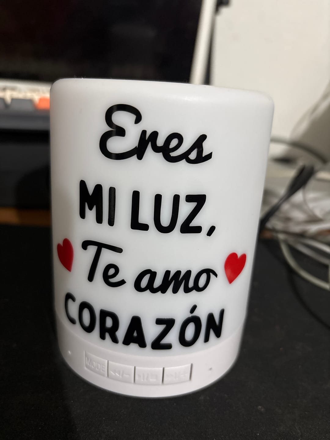 Customer photo review of Lámpara bocina bluetooth personalizada