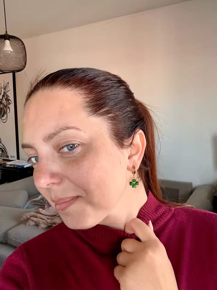 Customer photo review of Alice Clover Earrings