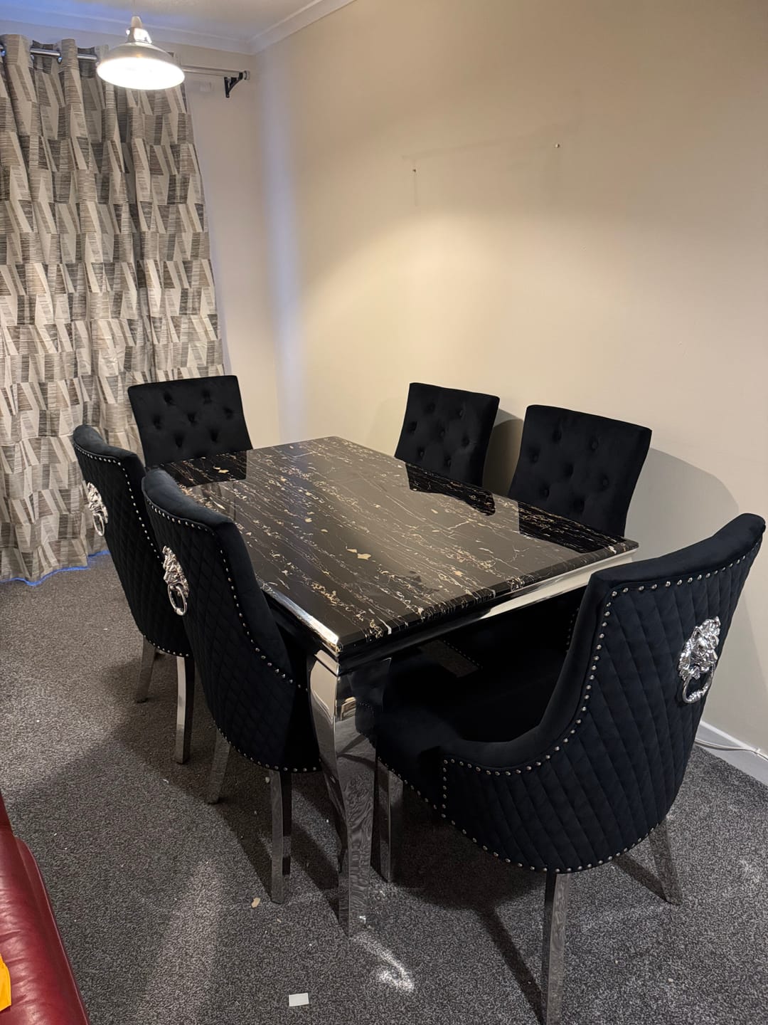 Customer photo review of Vienna Marble Dining Table With Chelsea Ring Knocker Chairs