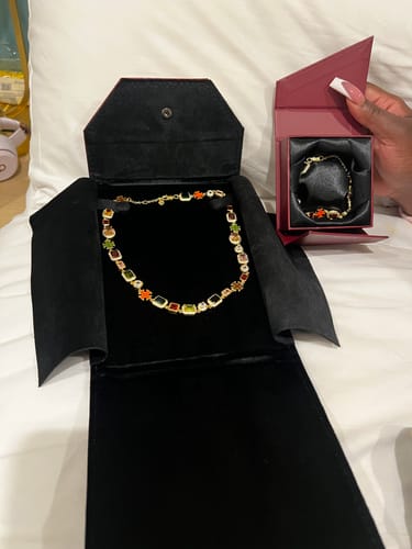 Customer photo review of Gold Solstice Gemstone Bundle (Necklace & Bracelet)