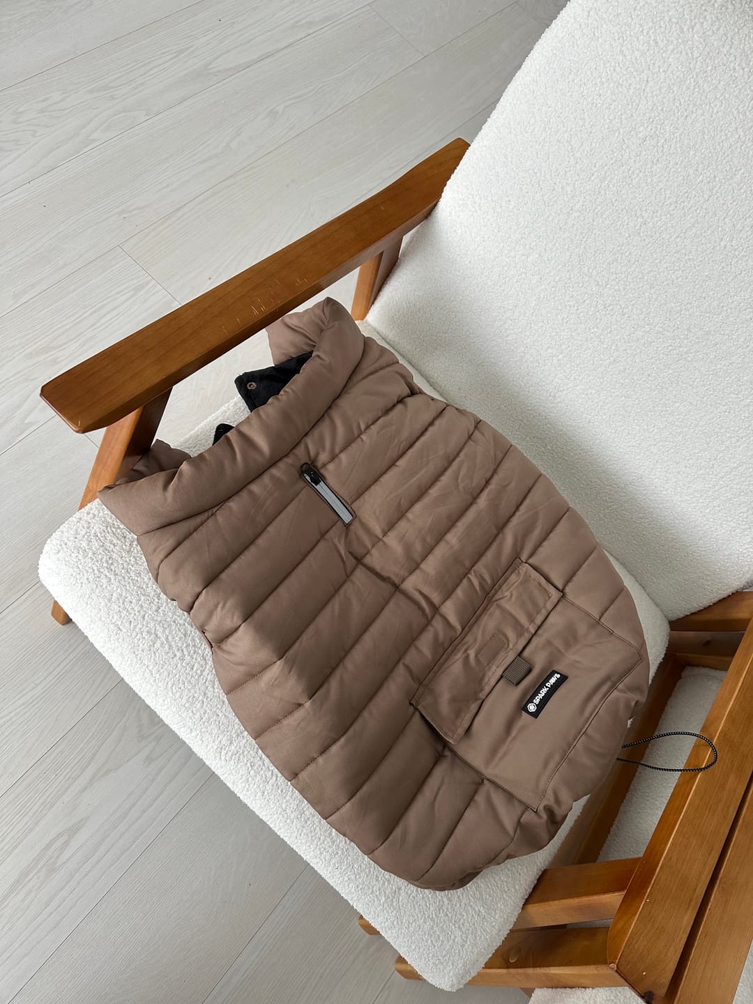 Customer photo review of WarmShield Water-Resistant Jacket - Tan