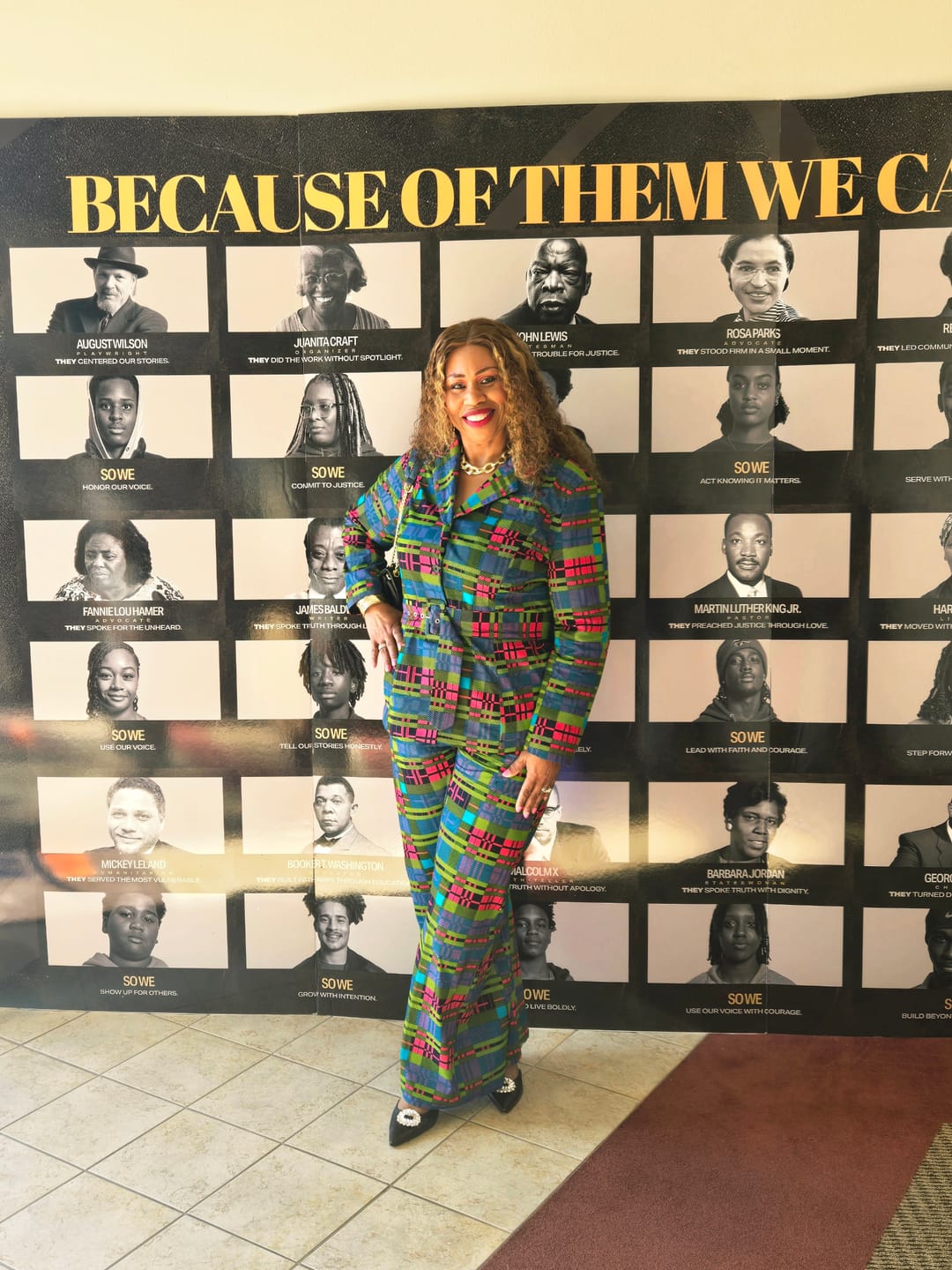 Customer photo review of ZYLA AFRICAN PRINT TWO PIECE SUIT SET [CHECK PRINT]