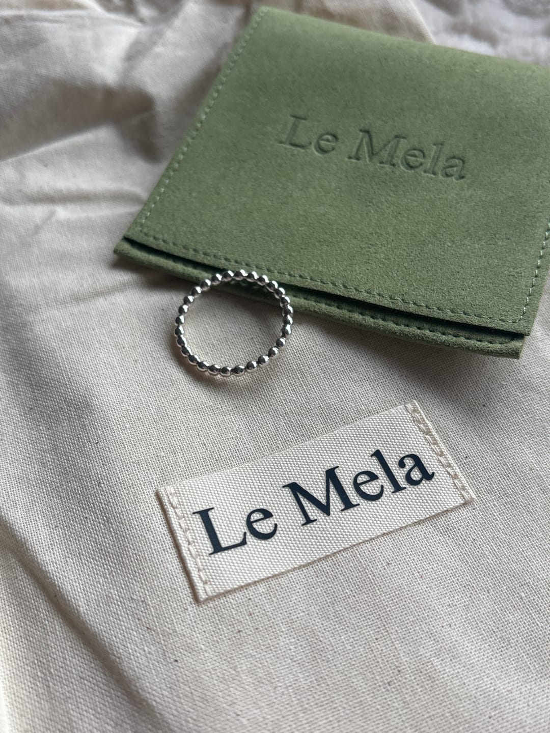 Customer photo review of Beaded stack ring