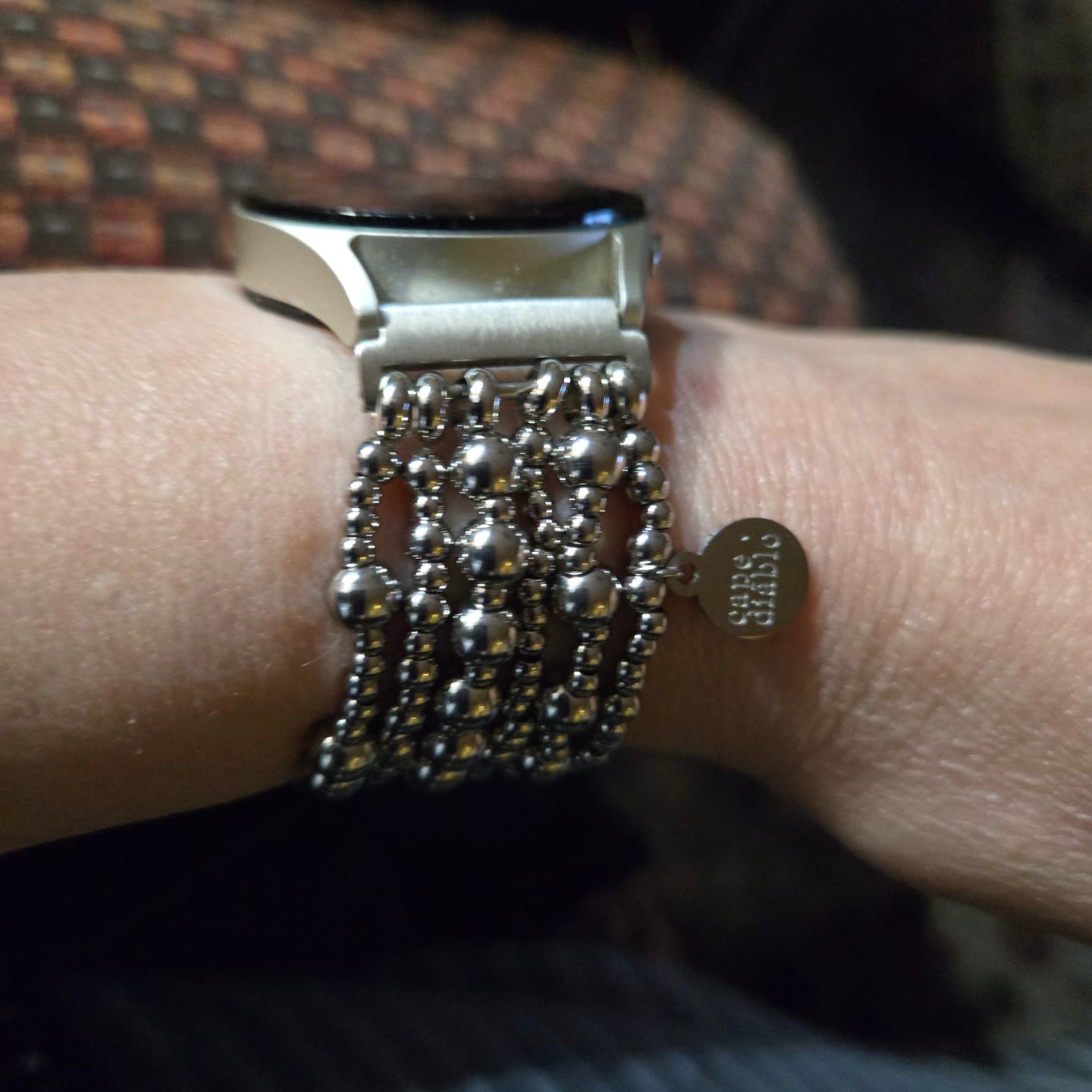 Customer photo review of Platinum Demure Samsung Galaxy Stretch Watch Strap