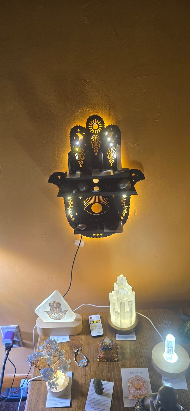 Customer photo review of Hamsa Hand Light-Up Shelf