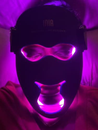 Customer photo review of INIA GLOW 4D 940nm Dual NIR Wireless LED Mask