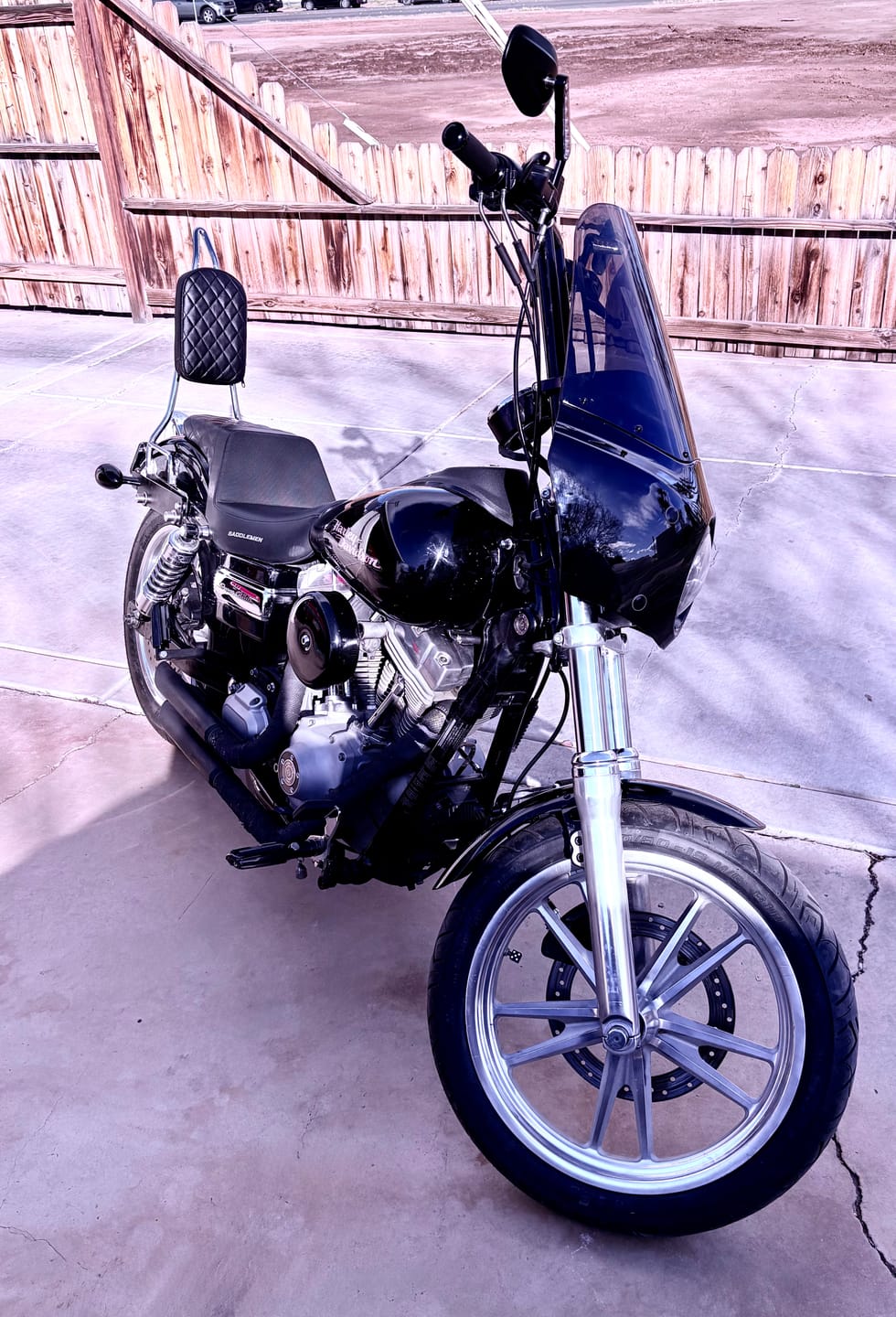 Customer photo review of Viking Iron Born Diamond Stitch Leather Tall Motorcycle Sissy Bar Pad for Harley Davidson
