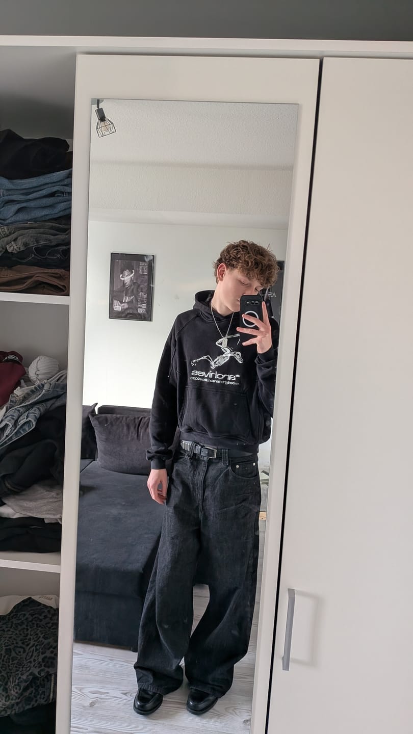Customer photo review of Raw Denim Jeans Blue