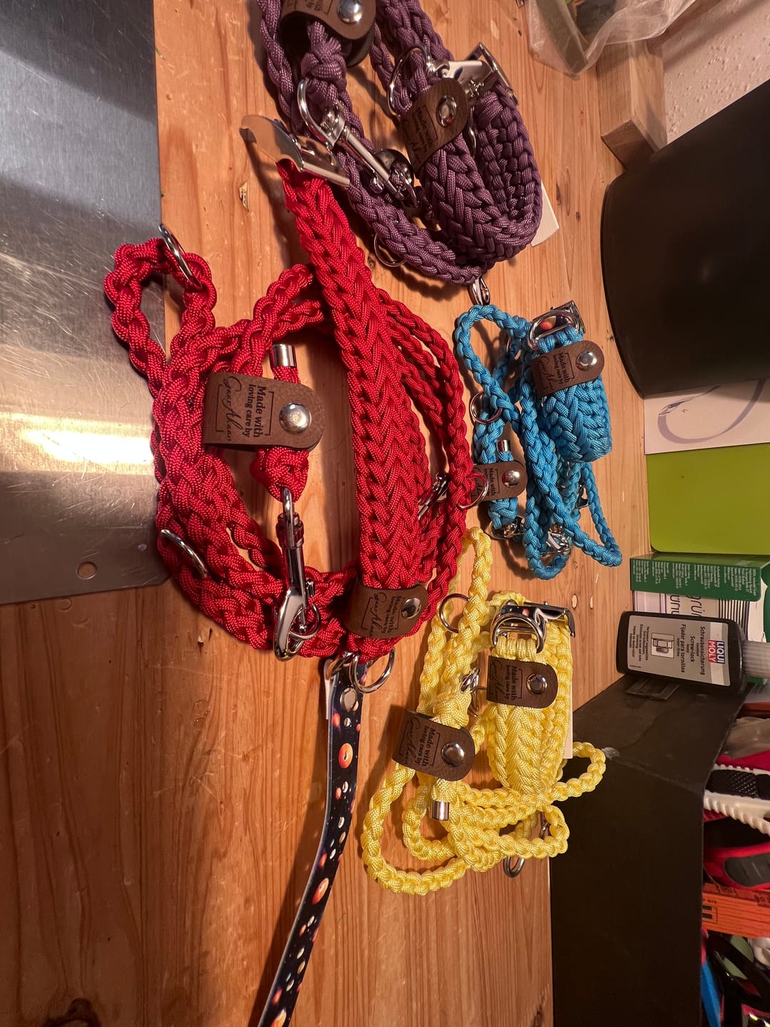 Customer photo review of Kunstleder-Labels mit Chicago Screws - Personalisierte Labels