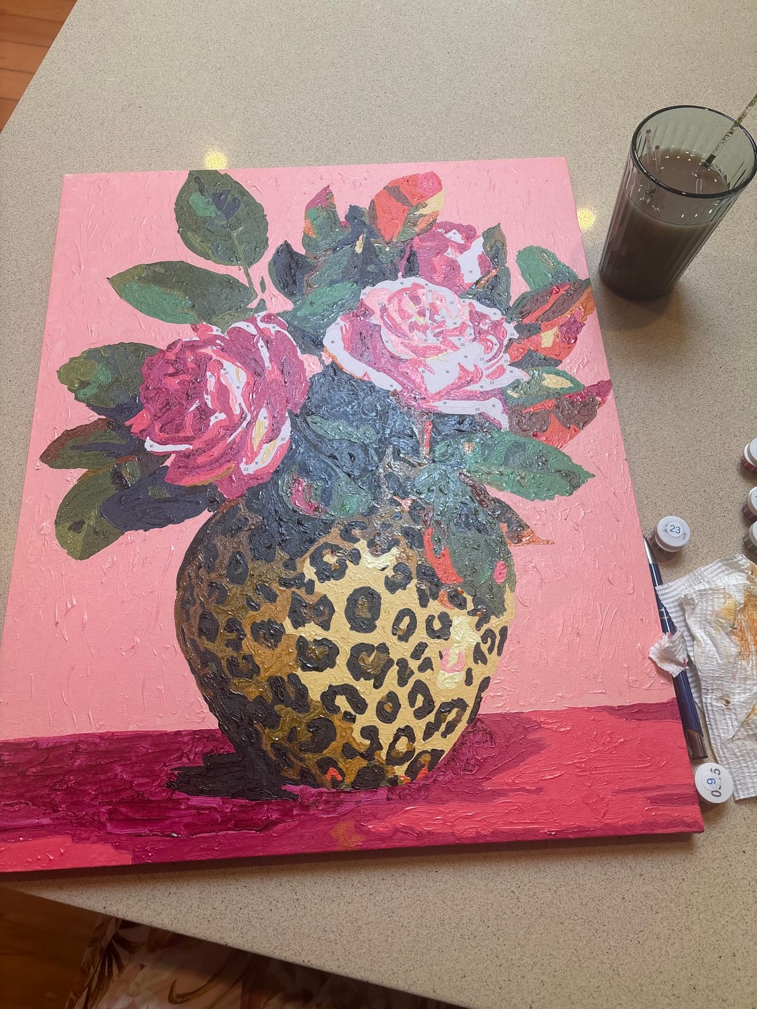Customer photo review of Wild Roses | Paint by Number