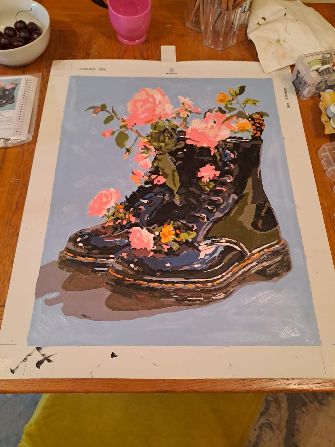 Customer photo review of Wildflowers in Boots | Paint by Number