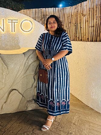Customer photo review of Mrignayani Maxi Dress