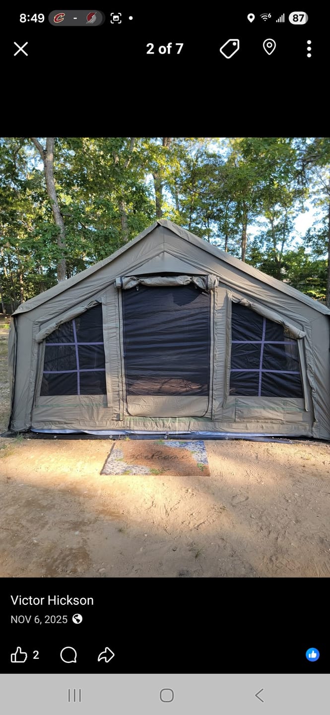 Customer photo review of Coody 17.2 (Koala-7) Forest Green Large Inflatable Tent for Camping (2-10 person)