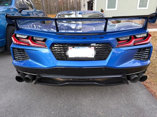 Customer photo review of Chevrolet Corvette C8 License Plate Backing