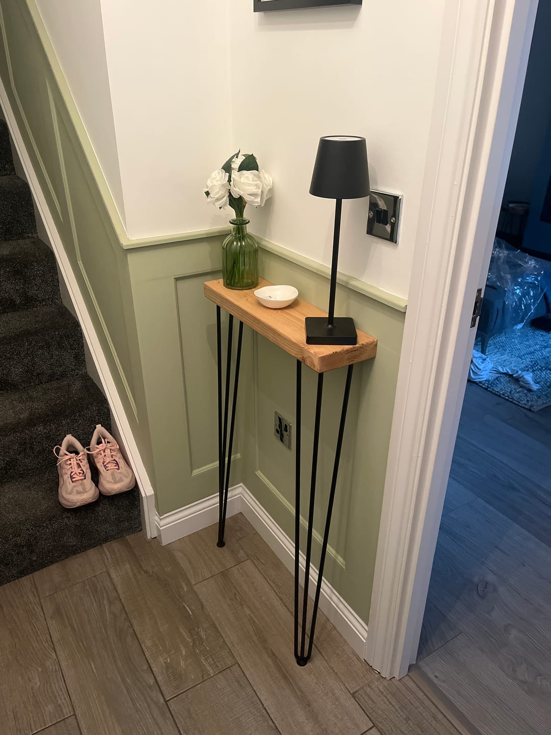 Customer photo review of Console Table 15cm Depth | Hairpin Leg