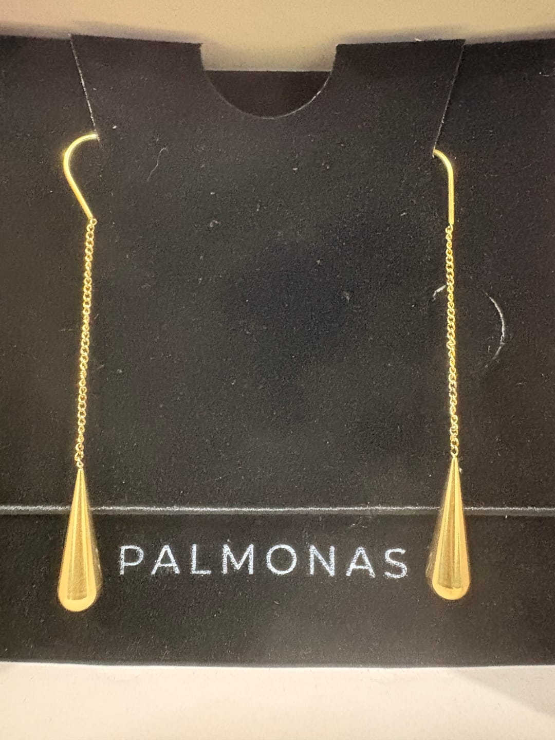 Customer photo review of Gold Water Drop Tassel Earrings