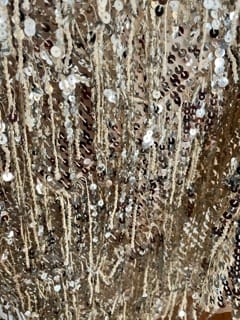Customer photo review of Sequin Fringe Side-Slit Midi Skirt