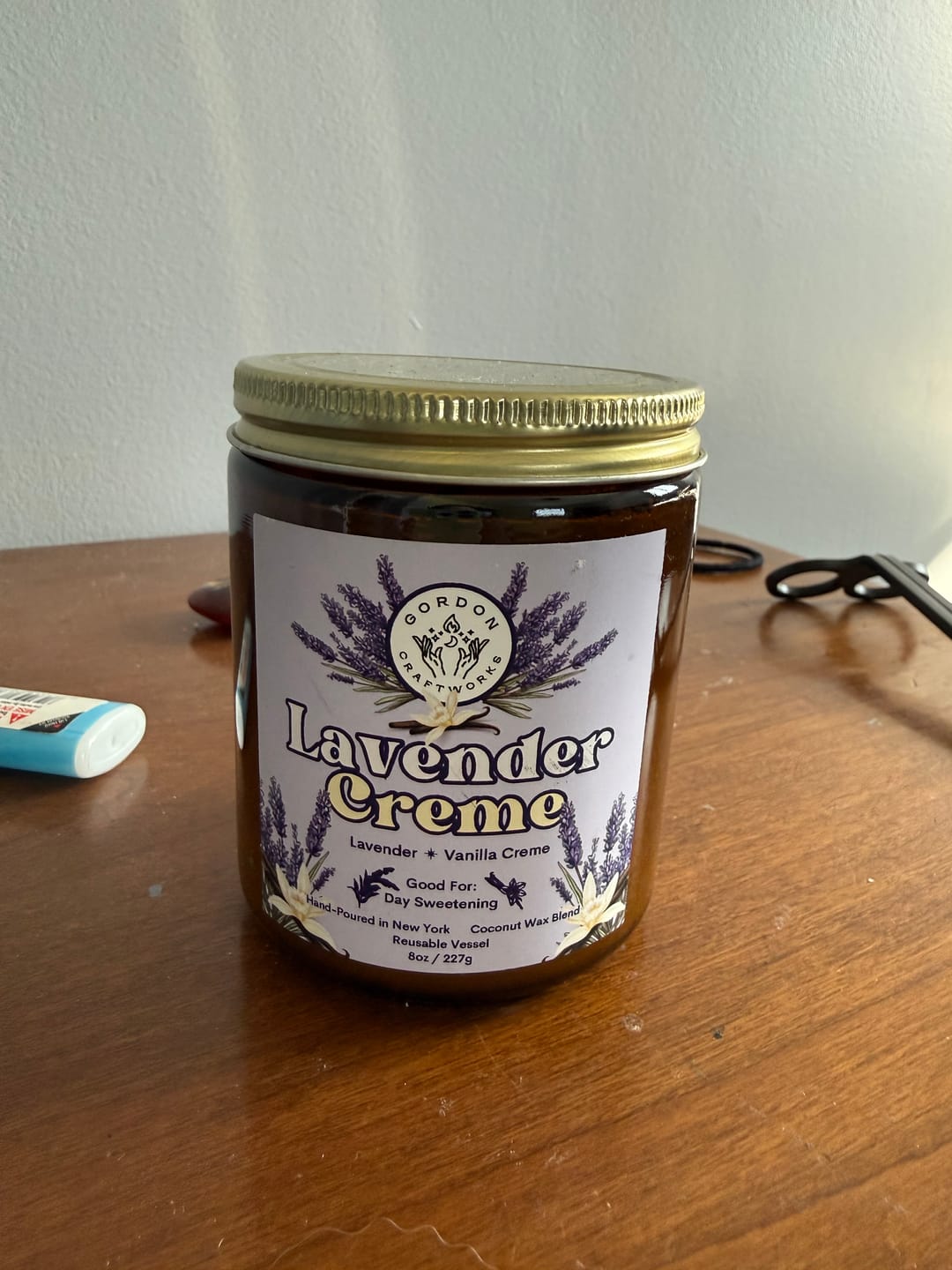 Customer photo review of Lavender Creme Candle