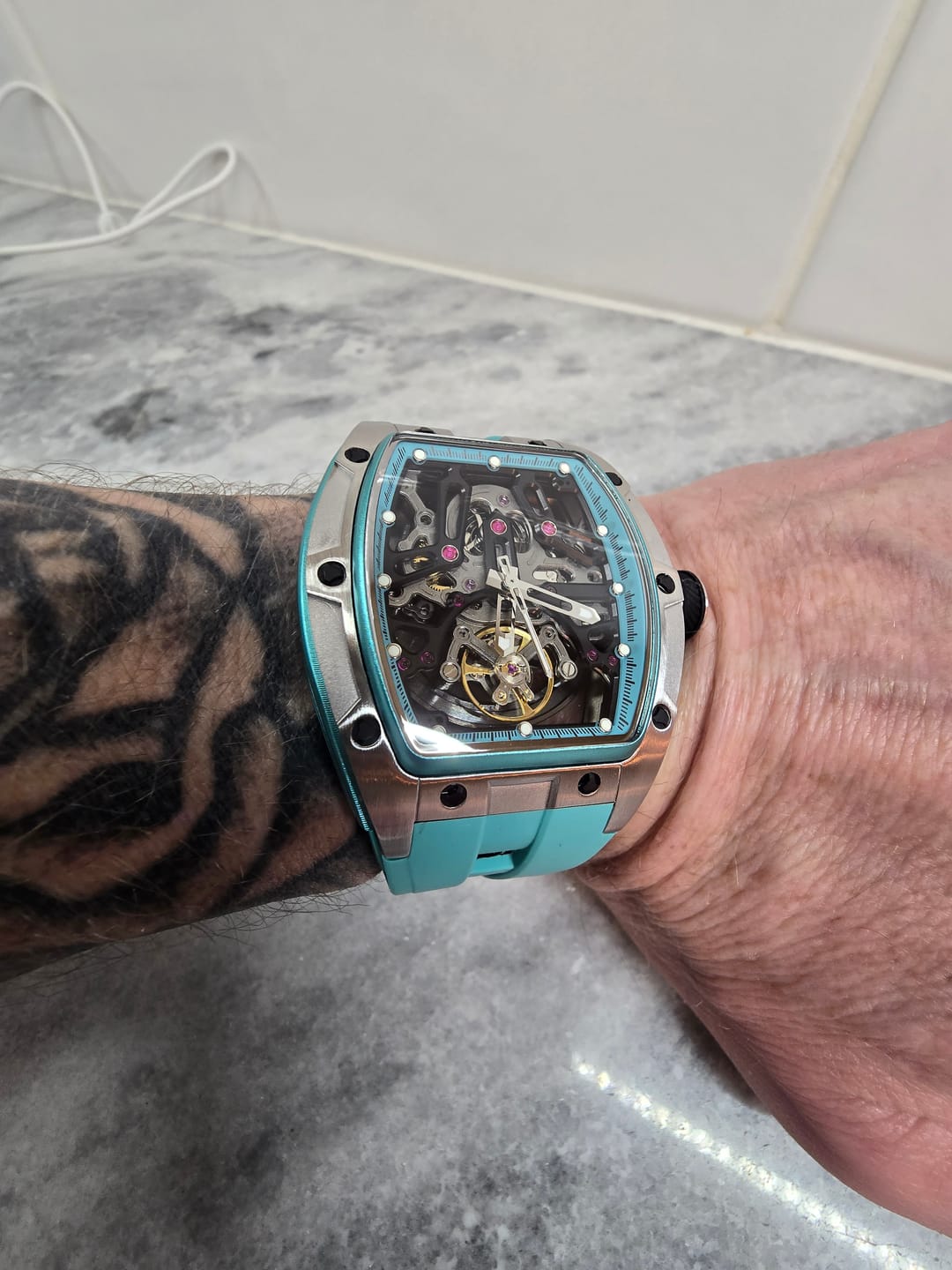 Customer photo review of JC-9-198G-1 Automatic Tourbillon Skeleton Men’s Watch