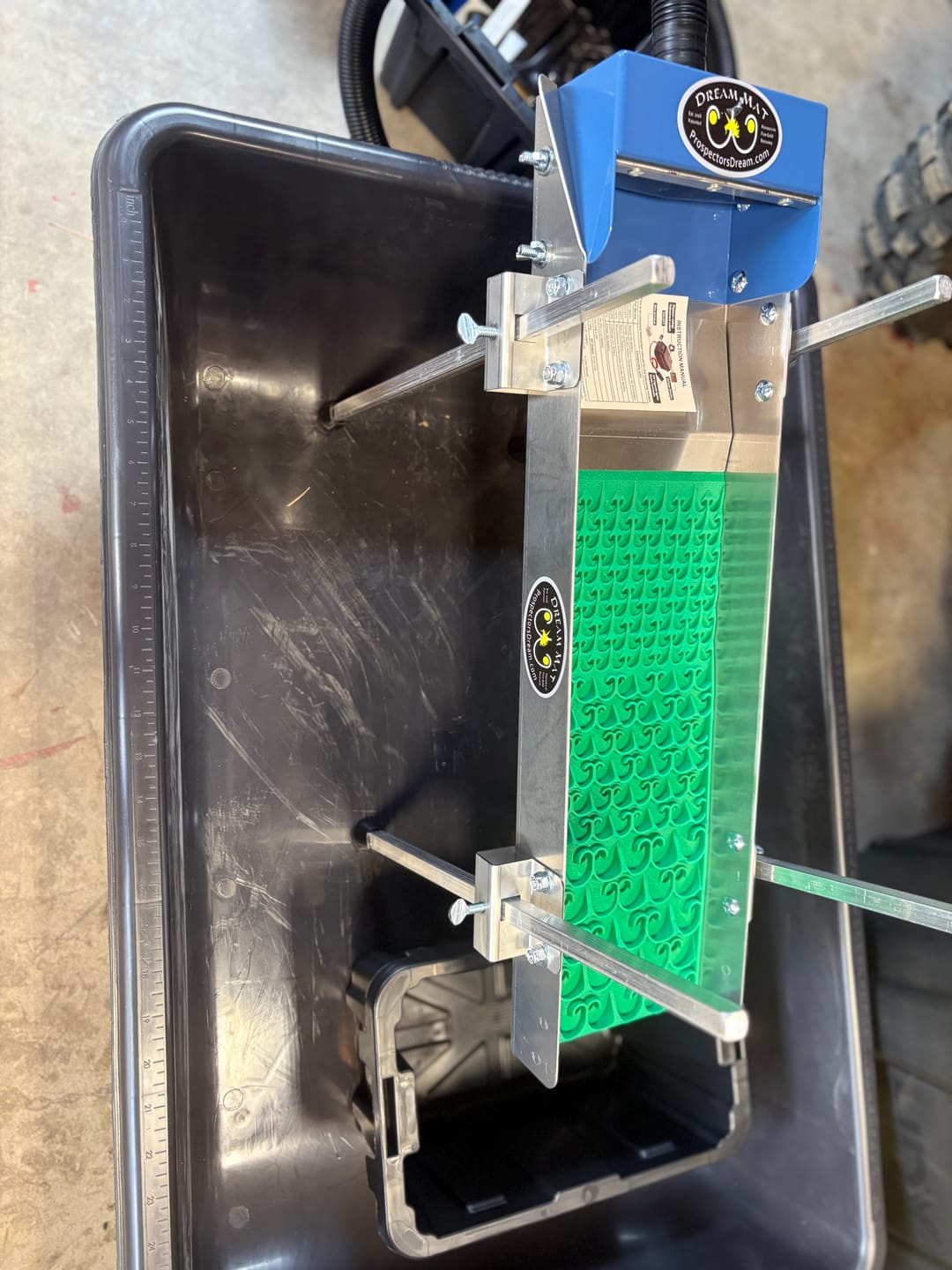 Customer photo review of 6X24 Power Sluice Box Kit with Dream Mat - 18" legs | Gold Prospecting Equipment