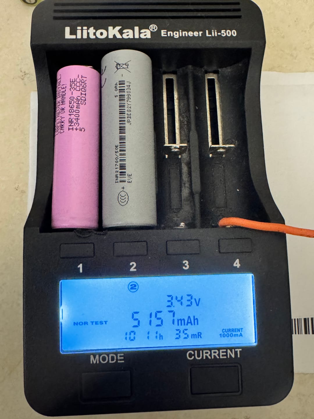 Customer photo review of EVE 50E 21700 5000mAh 15A Battery