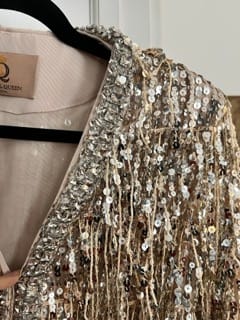 Customer photo review of Sequin & Crystal Fringe Cardigan