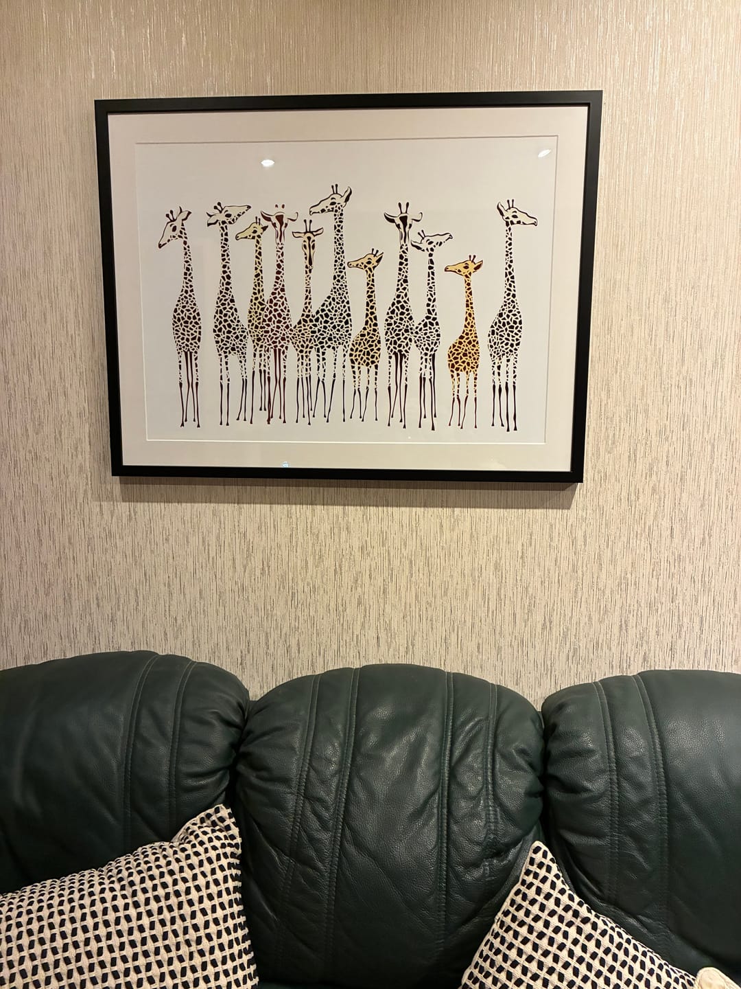 Customer photo review of Line Of Giraffes Framed Art Print