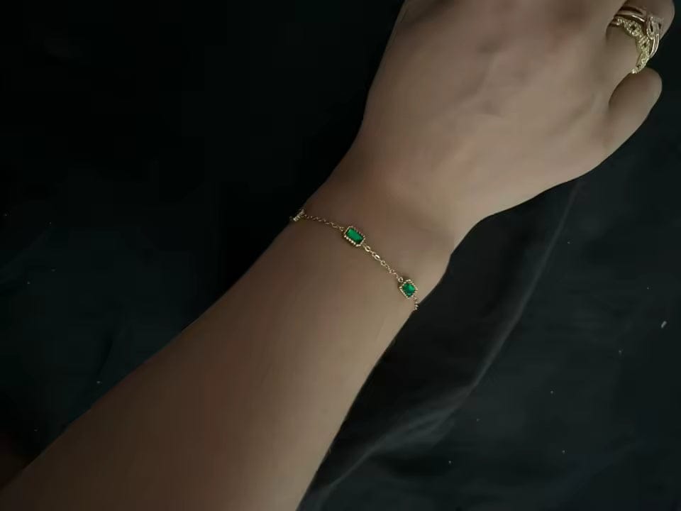 Customer photo review of Olive Emerald Bracelet