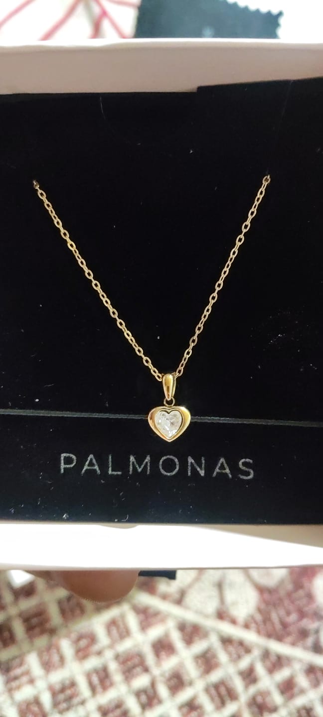 Customer photo review of Twin Glow Heart Necklace