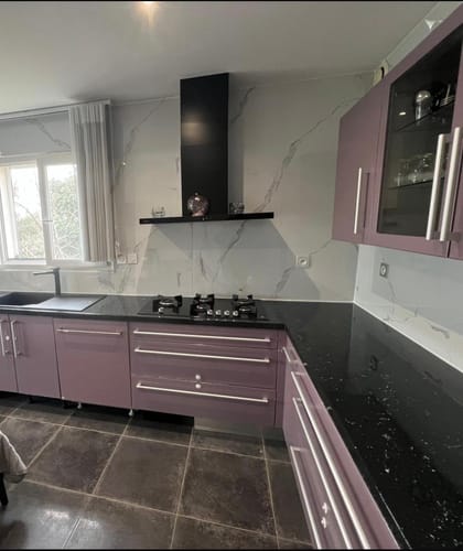 Customer photo review of Panneau PVC Effet Marbre Blanc – Étanche Salle de Bain / Douche