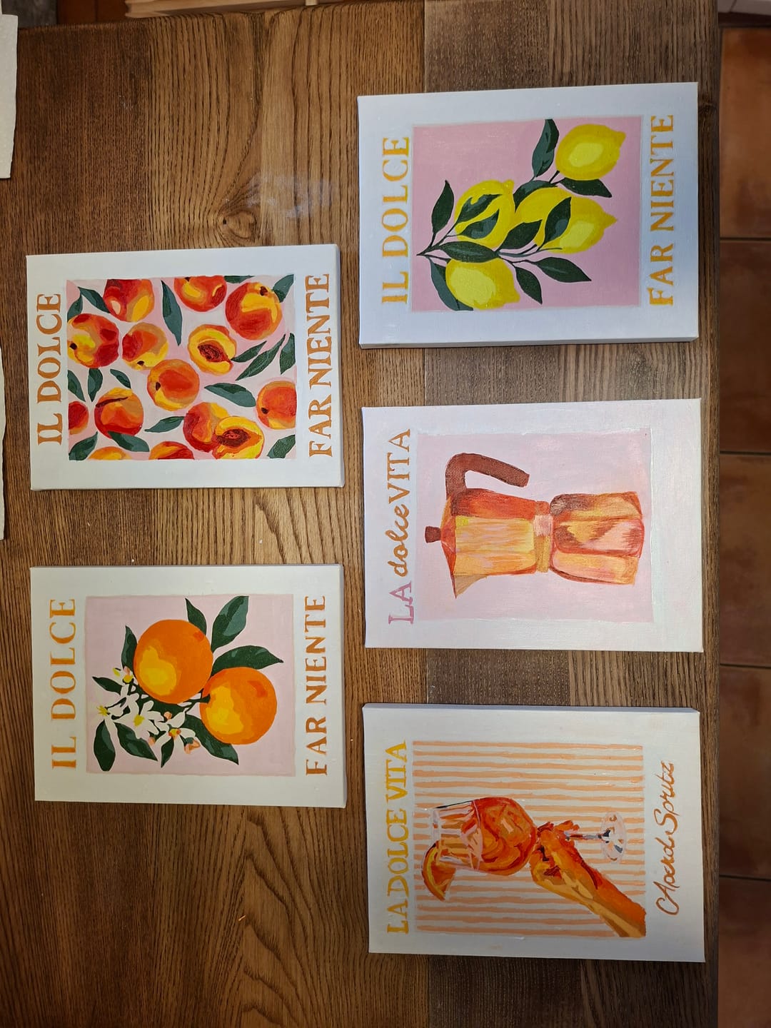Customer photo review of 6 Mini Paintings - Italian ''Dolce Vita'' Set