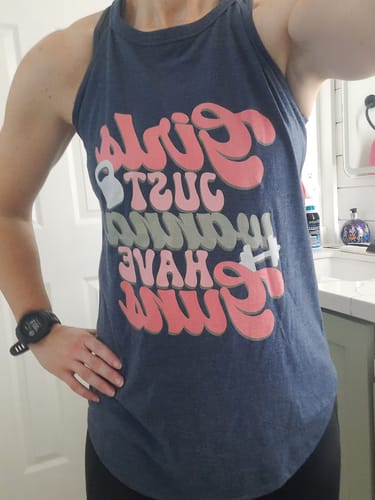 Customer photo review of Girls Wanna Have Guns Rocker Tank