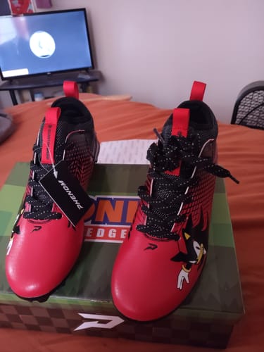 Customer photo review of Shadow the Hedgehog Football Cleats - Quantum Speed 2.0 by Phenom Elite