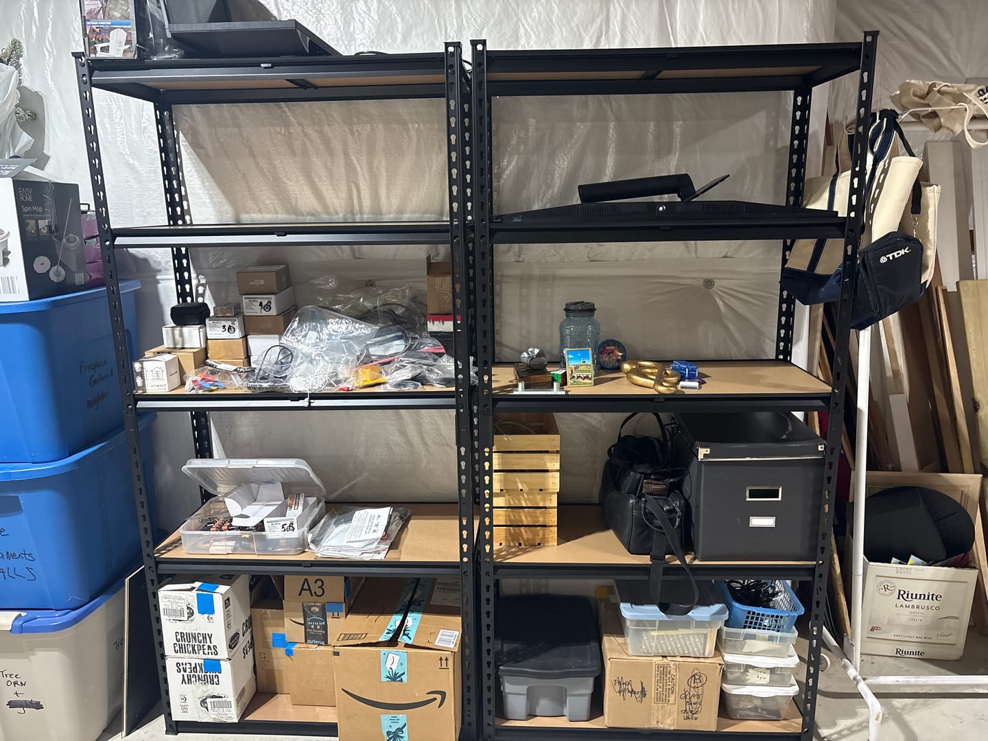 Customer photo review of Reibii 5-Tier Storage Shelving Units, 2020 lbs Adjustable Steel Garage Shelving Racks for Bedroom Kitchen Closet