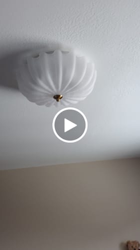 Customer video review of Boho Pleated Flower White Crackled Glass Semi Flush