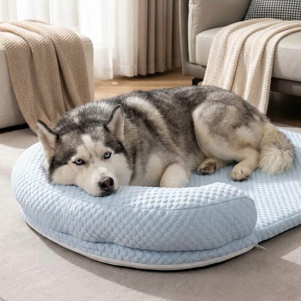 Customer photo review of ChillBuddy Pet Cooling Bed: Cool Comfort Deluxe